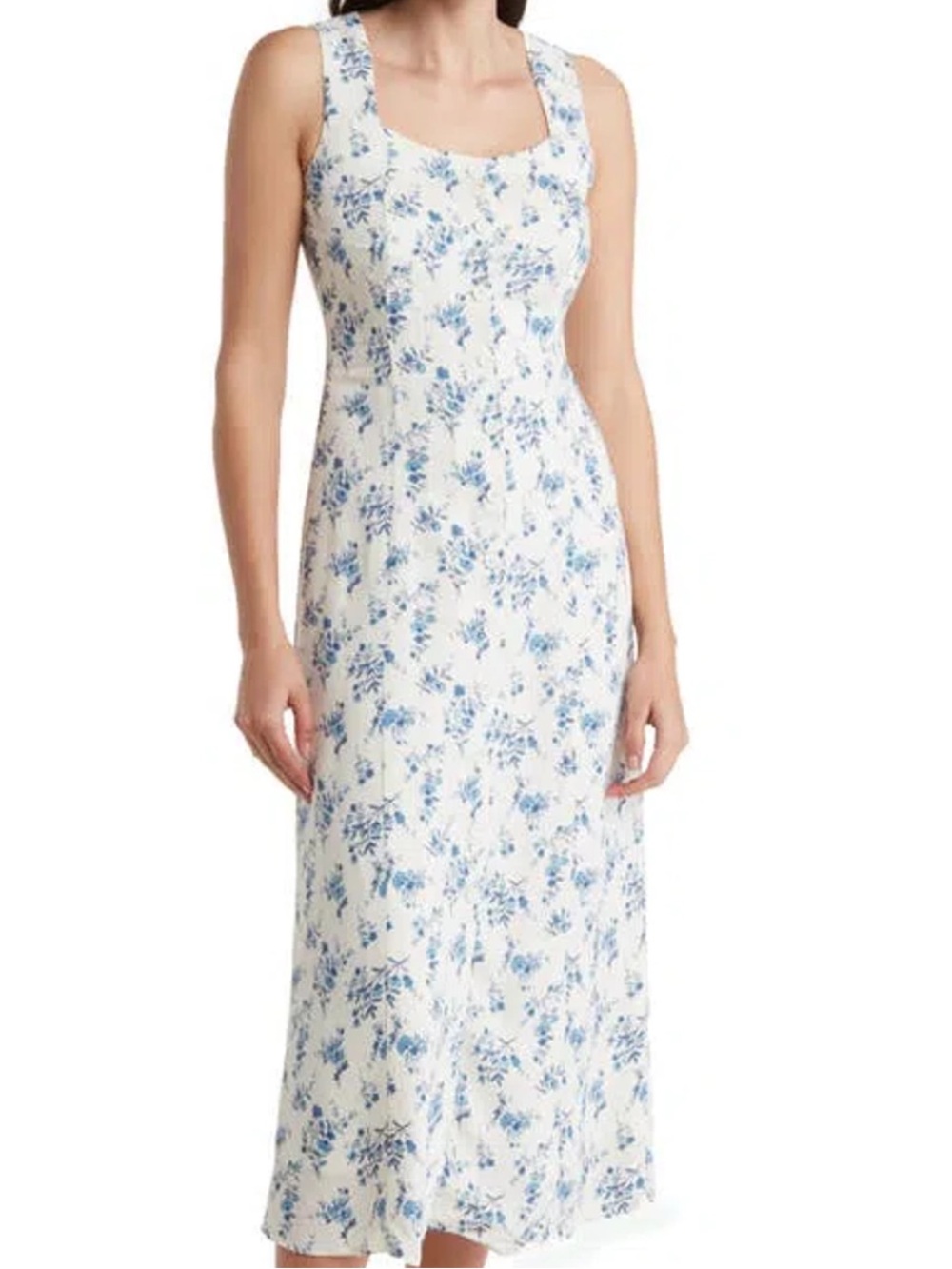 Blu Pepper NWT Blue Floral Button Maxi Dress